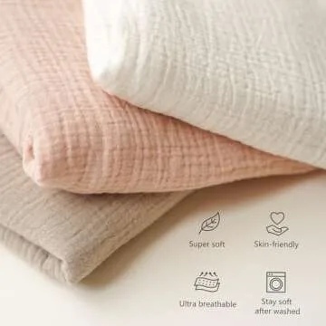 Konssy Muslin Baby Lounger Cover 1 Pack, 100% Cotton Newborn Lounger Cover, Soft and Breathable Lounger Slipcover, Cover Only