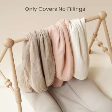 Konssy Muslin Baby Lounger Cover 1 Pack, 100% Cotton Newborn Lounger Cover, Soft and Breathable Lounger Slipcover, Cover Only