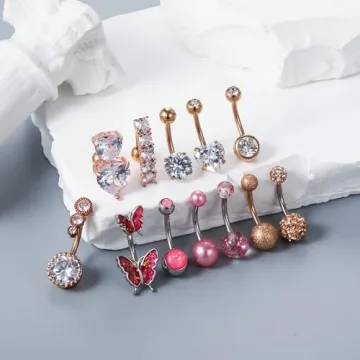 Elegant Vsnnsns 14G Belly Button Rings Jewelry Set
