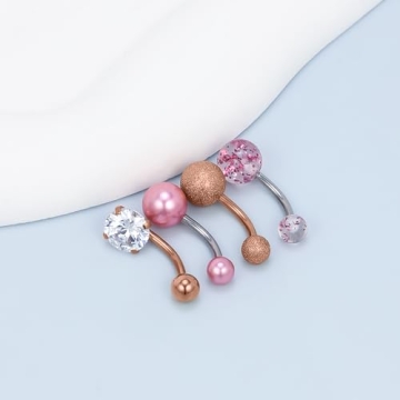 Elegant Vsnnsns 14G Belly Button Rings Jewelry Set