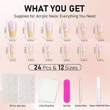 Elegant Pink Swirl Press On Nails - Reusable & Stylish