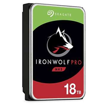 Seagate IronWolf Pro, 18TB, Internal Hard Drive, NAS, 3.5 Inch, SATA, 6GB/s, 7200 RPM, 256MB Cache, for RAID Network Attached Storage (ST18000NE000)