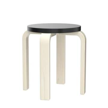 FairySandy Black Bentwood Stool Set - 6 Pcs for Home