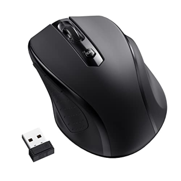 LODVIe Wireless Mouse for Laptop - 2400 DPI Ergonomic USB Mouse with 6 Buttons
