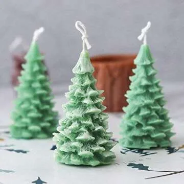 3D Christmas Tree Silicone Candle Mold for Festive Crafting