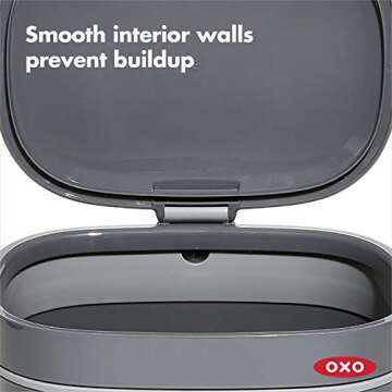 OXO Good Grips EASY-CLEAN COMPOST BIN - CHARCOAL - 1.75 GAL/6.62 L, Plastic, 8.3"L x 10.15"W x 12"H