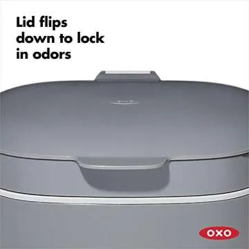OXO Good Grips EASY-CLEAN COMPOST BIN - CHARCOAL - 1.75 GAL/6.62 L, Plastic, 8.3"L x 10.15"W x 12"H