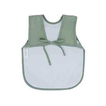 BapronBaby Minimalist Sage Bapron - No Neck Tie Safer Bib for Baby & Toddler - Soft Waterproof Stain Resistant - Machine Washable - Sz Baby/Toddler 6m-3T