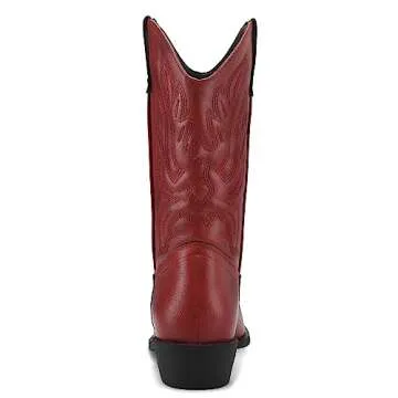 mysoft Women's Western Cowboy Boots Embroidered Mid-Calf Pointed Toe Cowgirl Boot, Available for Regular and Wide Calf