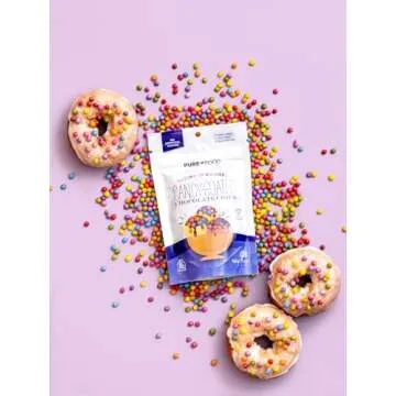 Pure Food By Estee Natural Rainbow Candy Coated Chocolate Chips, 5oz | Cosmic Brownie Sprinkles | Vegan Chocolate | Natural Rainbow Chips Sprinkles | Mini Colored Chocolate Chips for Baking | Soy Free, Gluten Free, Dairy Free, Nut Free