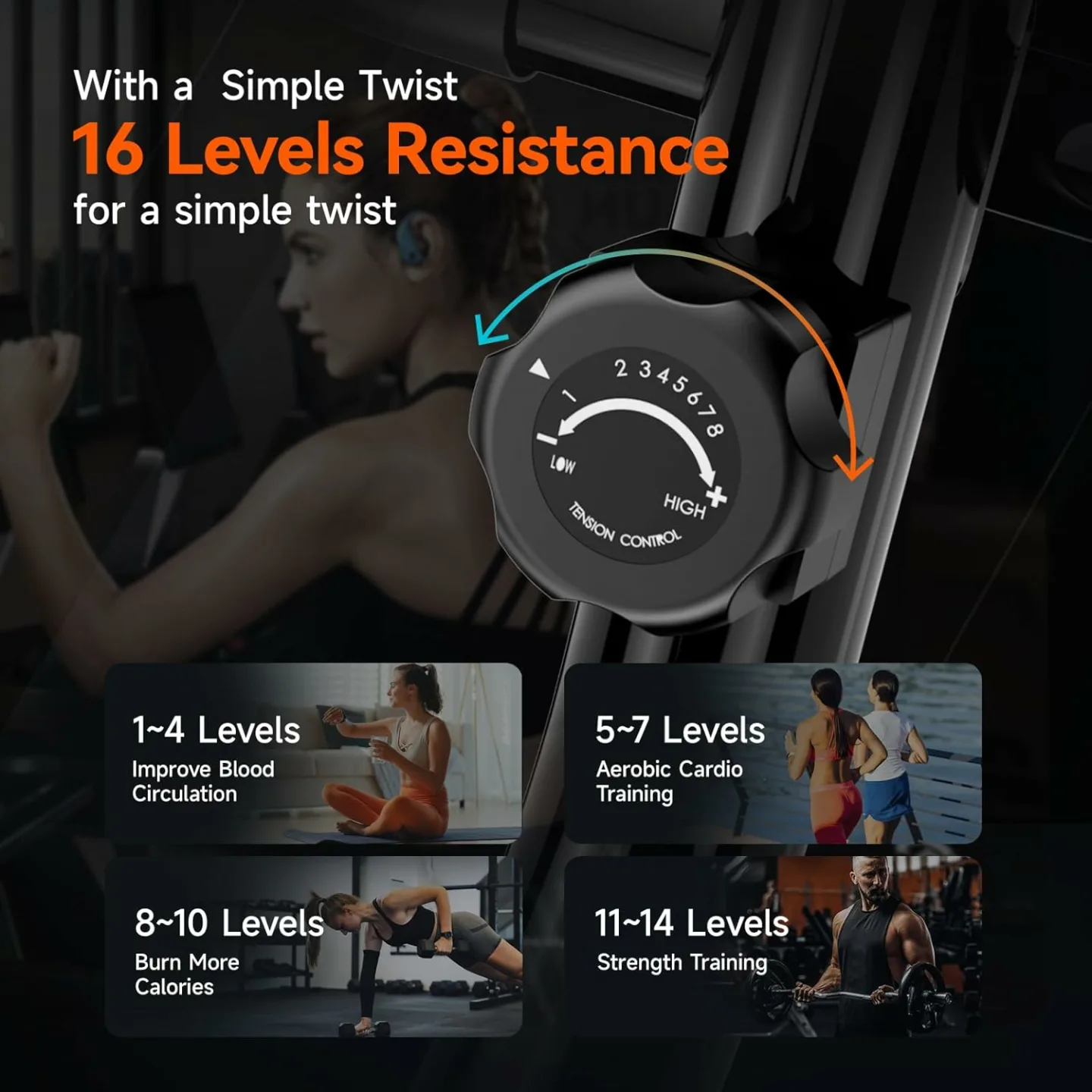 Recumbent Exercise Bike, Recumbent Stationary Bike for Home, Recumbent Bike with 400LB Weight Capacity Whisper-Quiet 16 Levels Magnetic Resistance Heart Rate Handle and Multi-Function LCD Comfortable Seat