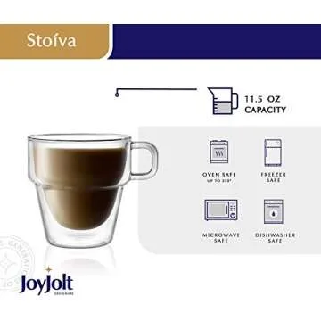 JoyJolt Stoiva Double Wall Insulated Coffee Mugs Set
