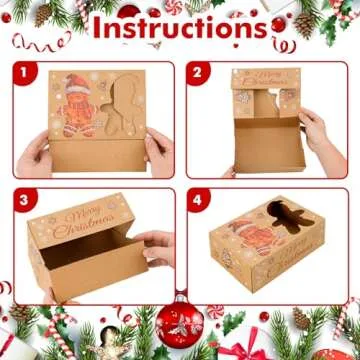 Moretoes 15pcs Christmas Cookie Boxes for Gift Giving