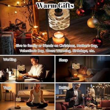 Candle Warmer Lamp with Timer Tiger Skin Watercolor Seamless Pattern Leopard Seamless Animal Skin Dimmable Wax Warmer with 4 Bulbs Birthday Gifts for Jar Candles Women House Warming New Home Decor