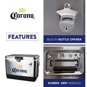 Large 51L Corona Ice Chest Cooler with Bottle Opener