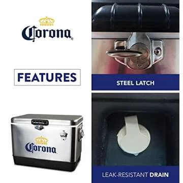 Large 51L Corona Ice Chest Cooler with Bottle Opener