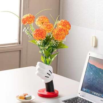 FUEMEILY Cute Mouse Pen Holder for Desk, Cartoon Mouse Vase Makeup Brush Holder, Birthday Party Supplies Gift for Home Decoration