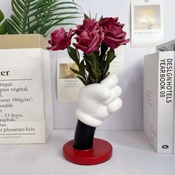 FUEMEILY Cute Mouse Pen Holder for Desk, Cartoon Mouse Vase Makeup Brush Holder, Birthday Party Supplies Gift for Home Decoration