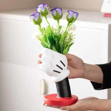 FUEMEILY Cute Mouse Pen Holder for Desk, Cartoon Mouse Vase Makeup Brush Holder, Birthday Party Supplies Gift for Home Decoration