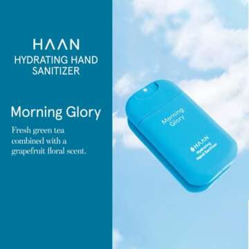 HAAN Hydrating Hand Sanitizer with Aloe Vera (Refill Bag) Cleanses Your Hands While Moisturizing, Fresh Morning Glory Scent ​- 3.4 floz