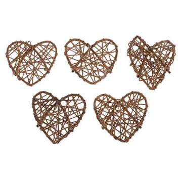 10pcs Heart Rattan Ball DIY Takraw Ball Craft Decor Photo Shooting Props for Home Garden Wedding Par...