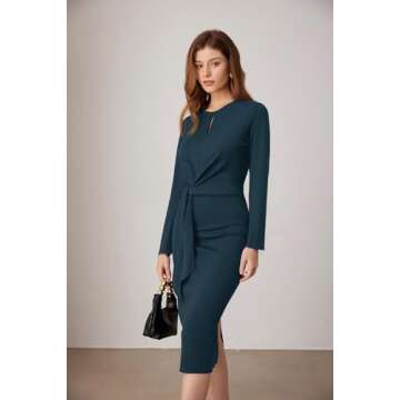 GRACE KARIN Women's Elegant Bodycon Midi Dress for Work