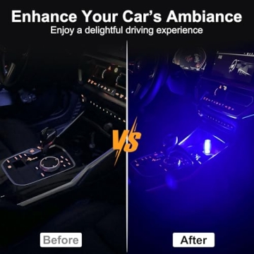 LYCARESUN 2 PCS Car USB Night Light Bulb - Touch Dimmable Ambient Light
