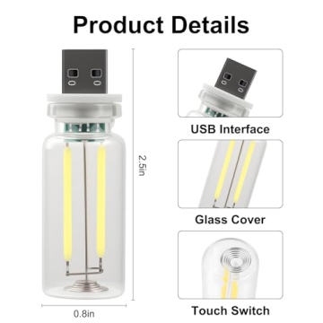 LYCARESUN USB Night Light Bulb - Touch Dimmable Retro Design  