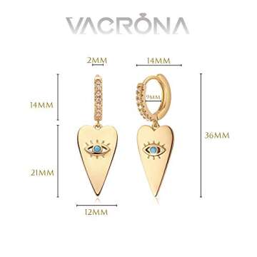 Gold Evil Eye Huggie Hoop Earrings for Women