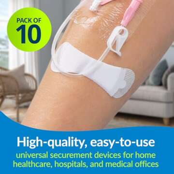 TIDI 3200S-10PK Grip-Lok Securement Device - Catheter Stabilization Pack of 10 for Home Healthcare