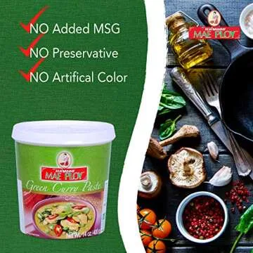 Authentic Mae Ploy Green Curry Paste, 14oz Tub