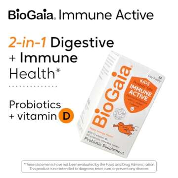 BioGaia Immune Active Kids Probiotic + Vitamin D - Delicious Chewables for Healthy Tummies & Strong ...