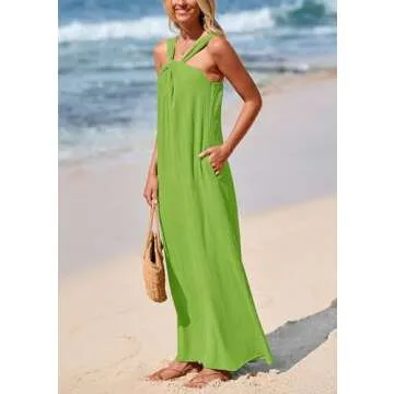 PRETTYGARDEN Casual Maxi Dress with Pockets for Summer