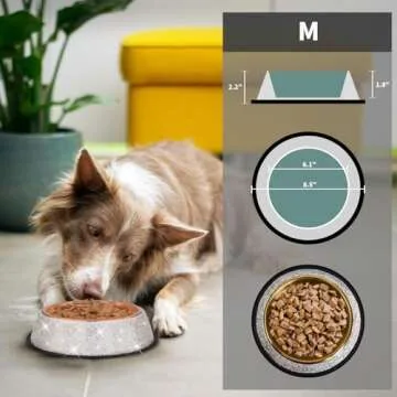 WOOFUU Sparkly Full Rhinestones Designed Rose Gold Stainless Steel Pet Bowl - Stylish and Practical Diamond Food Water Dishes Bowls for Small Medium Large Cats Dogs Rabbits