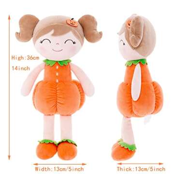 Gloveleya Dolls Halloween Pumpkin Baby Girl Gifts Plush Pumpkin Doll Soft Toys Orange 18 inches