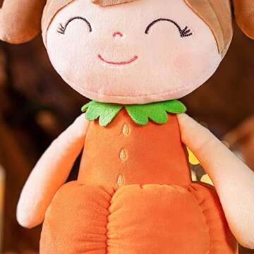 Gloveleya Dolls Halloween Pumpkin Baby Girl Gifts Plush Pumpkin Doll Soft Toys Orange 18 inches