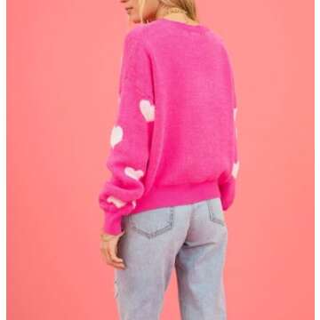 Yiulangde Galentines Heart Sweater Cute Preppy Clothes Galentines Day Sequin Xo Love Sweatshirt Tops Pullover Sweaters for Women 2025