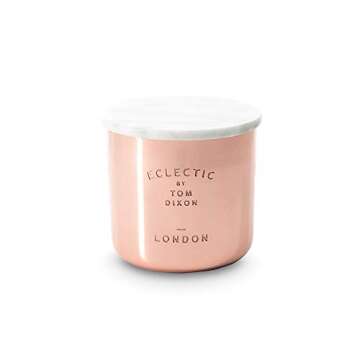 Tom Dixon Eclectic London Candle | Luxury Candle Encased in a Copper Hand-Spun Vessel | Solid Morwad Marble Lid | Lasts for 50 Hours | Top Scent Note of Black Pepper | Ideal Gift - Medium