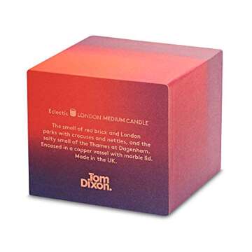 Tom Dixon Eclectic London Candle | Luxury Candle Encased in a Copper Hand-Spun Vessel | Solid Morwad Marble Lid | Lasts for 50 Hours | Top Scent Note of Black Pepper | Ideal Gift - Medium