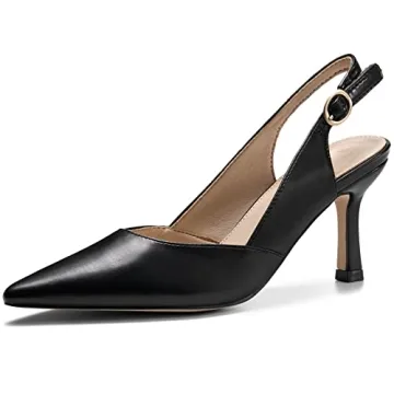 Rilista Women's Kitten Heels Pumps with Slingback Design