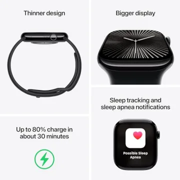 Apple Watch Series 10 GPS + Cellular - Jet Black 42mm Renewed