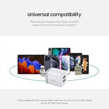 USB Wall Charger, Charger Adapter, AILKIN 2-Pack 2.1A Dual Port Quick Charger Plug Cube for iPhone 15 14 13 12 11 Pro Max 10 SE X 8 7 Plus Samsung Galaxy S23 S22 Power Block Fast Charging Box Brick