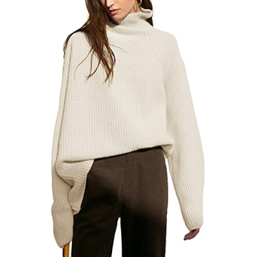 Trendy Womens Turtleneck Oversized Cozy Sweater for Fall
