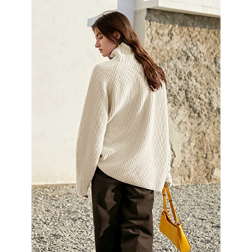 Trendy Womens Turtleneck Oversized Cozy Sweater for Fall