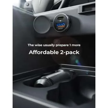 LISEN USB C Car Charger Duo for Quick Device Charging
