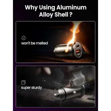 LISEN USB C Car Charger Duo for Quick Device Charging