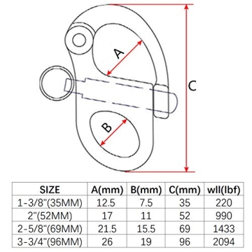 NRC&XRC 316 Stainless Steel Snap Shackle for Boating