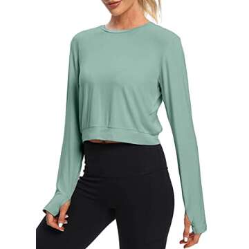 Bestisun Long Sleeve Workout Tops - Stylish Activewear for Women