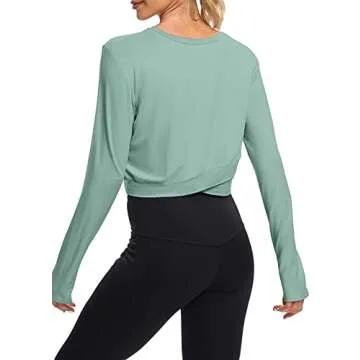 Bestisun Long Sleeve Workout Tops - Stylish Activewear for Women