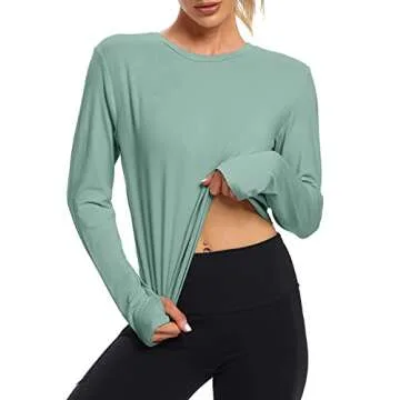 Bestisun Long Sleeve Workout Tops - Stylish Activewear for Women